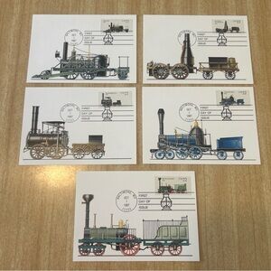 COMPLETE set of vintage First Day of Issue Steam Locomotives stamps 1987